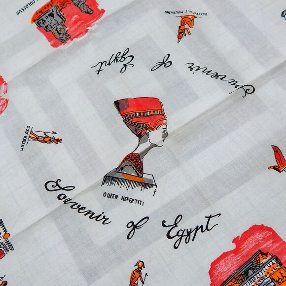 Egyptian Landmark Symbols Scarf Souvenir Cotton Tourist Attractions - Picture 5 of 10